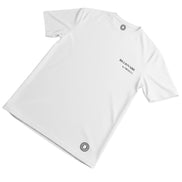 White t-shirt with Billionaire by Orvella brand logo on a white background
