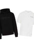 ORVELLA luxury streetwear bundle featuring a black Signature Hoodie and Billionaire white T-shirt on a clean white background.