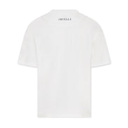 Rear view of the Billionaire by ORVELLA white luxury T-shirt, showing subtle ORVELLA back neck branding, clean minimalist design, and smooth premium fabric.